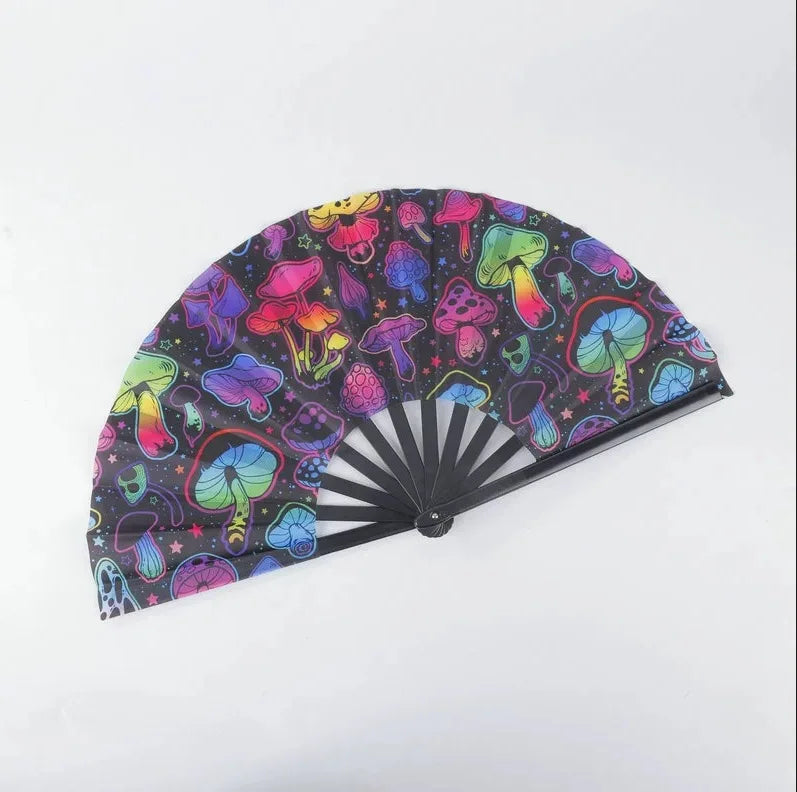 Abanico Rave para Festivales, Abanicos de Mano, Abanico Kung Fu Plegable, Abanico Phantom Clack Grande, Abanicos Plegables, Abanicos de Mano Artesanales para Fiestas y Baile en Línea