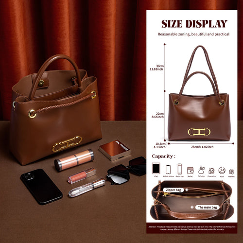 Bolso de mano para mujer, nuevo modelo otoño 2025, bolso tote minimalista negro, bolso de doble uso para ir al trabajo.