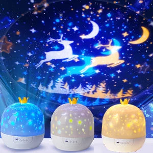 Proyector creativo de fantasía con rotación de 360°, 15 tipos de diapositivas.