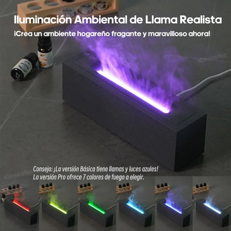 Difusor de aromas con forma de llama, humidificador de aire ultrasónico