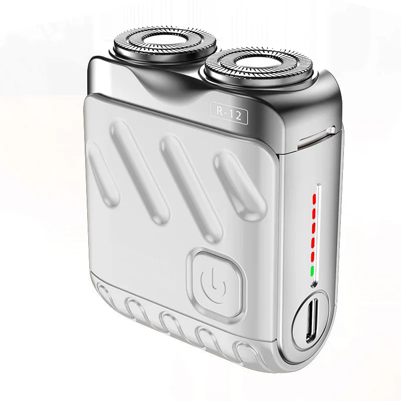 Mini afeitadora portátil para hombres, afeitado en seco, USB-C, resistente al agua IPX7, fácil de limpiar, indicador de batería.