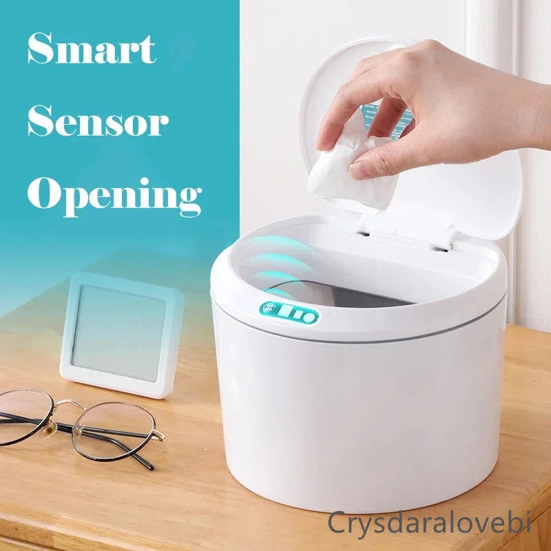 Cubo de basura inteligente de 3/5 L para coche, con tapa automática con sensor, eléctrico y con cubierta. Ideal para organizar el hogar, la cocina y la sala de estar.