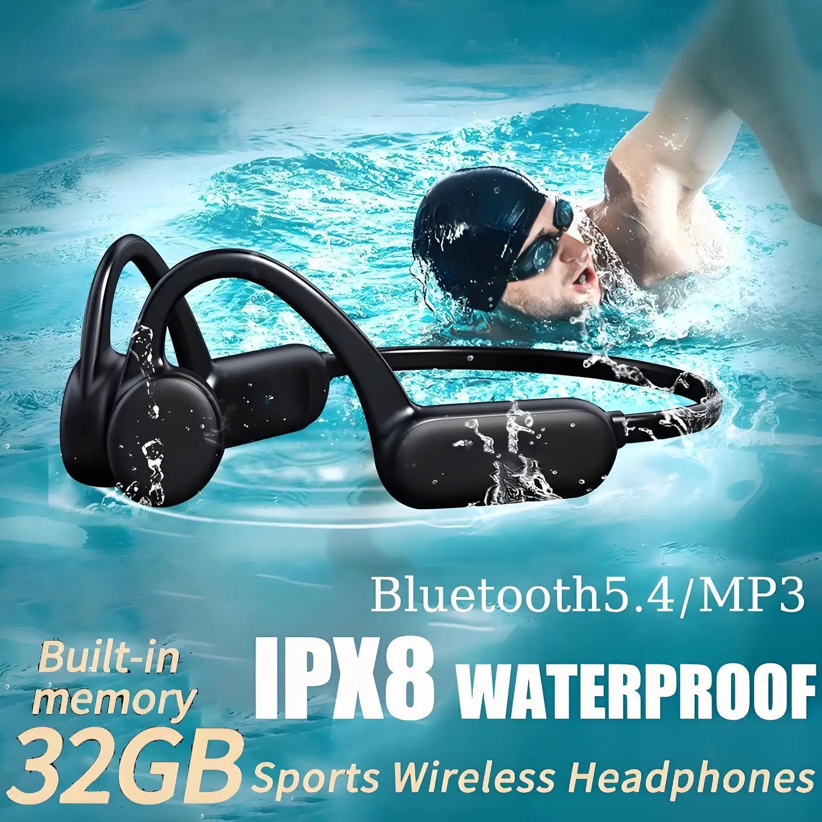 Auriculares de Conducción Ósea BMAD ( IPX8 WATERPROOF )