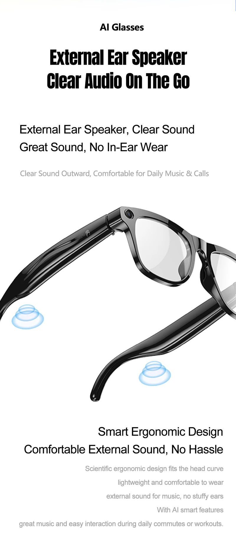 Gafas inteligentes 4K HD con IA, fotocromáticas, multifunción, Bluetooth, llamadas, asistente de voz, reproductor de música, traductor y cámara.