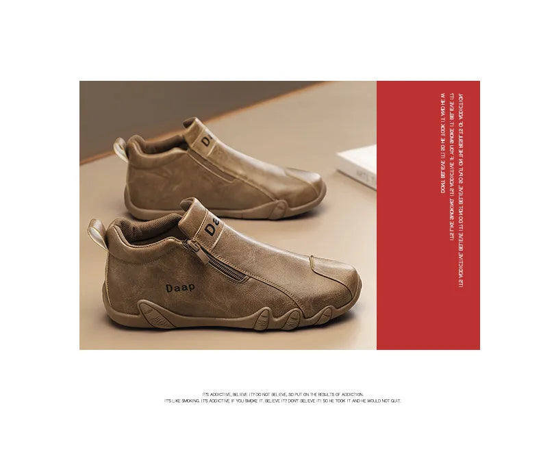 Zapatos casuales nuevos para hombre 2024, botines de lujo con punta redonda, zapatos ligeros sin cordones para caminar, zapatillas altas cómodas para hombre, ideales para actividades al aire libre.