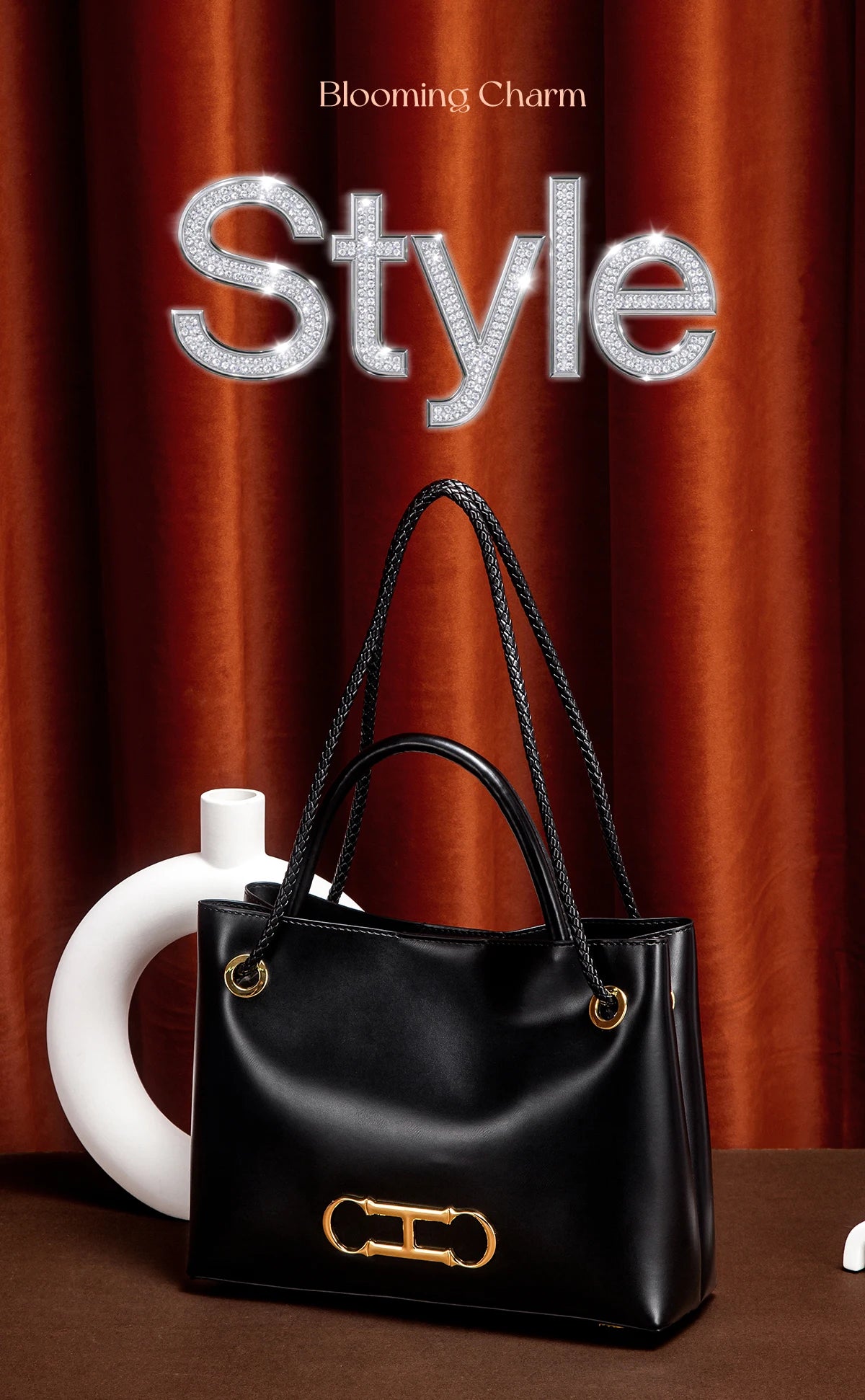 Bolso de mano para mujer, nuevo modelo otoño 2025, bolso tote minimalista negro, bolso de doble uso para ir al trabajo.