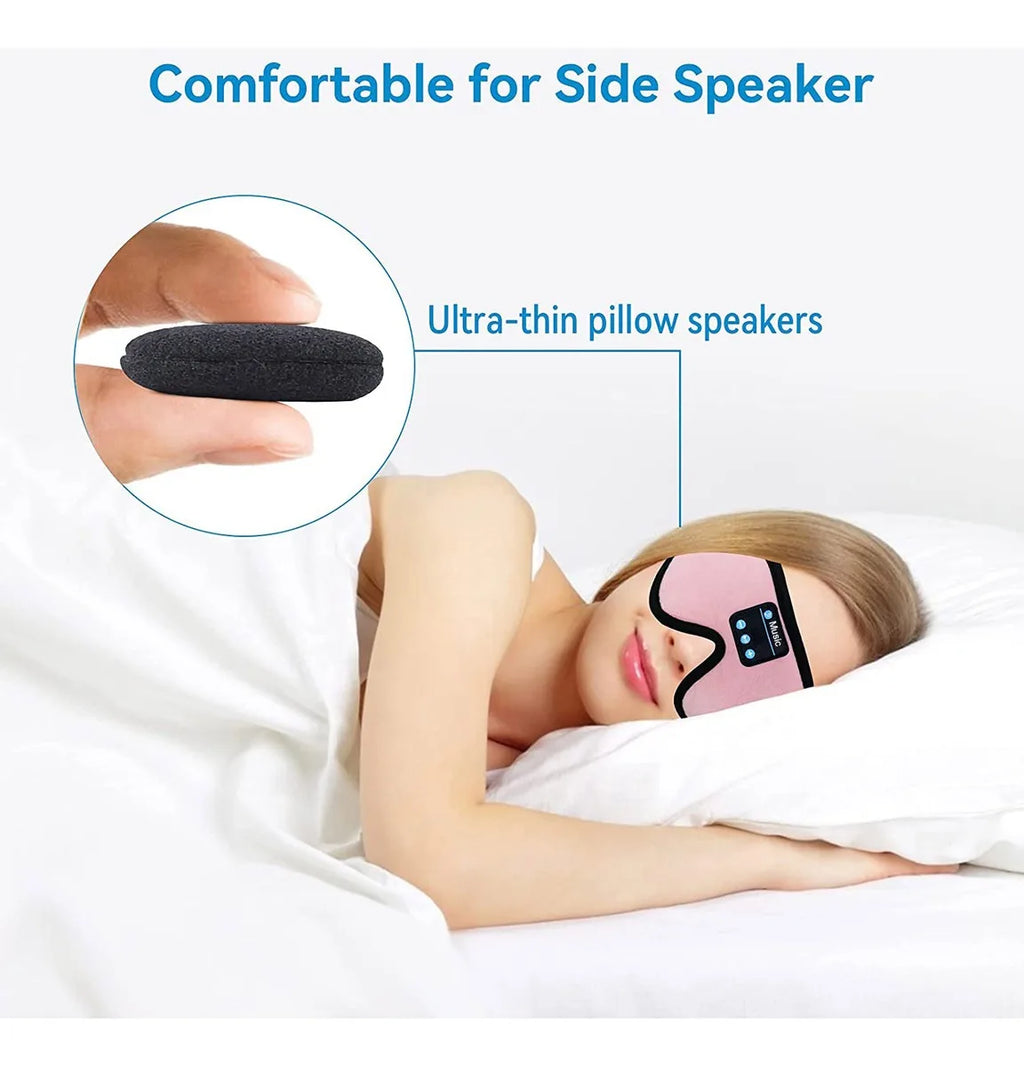 Auriculares para dormir 3D Bluetooth 5.0 con diadema, inalámbricos, transpirables, con antifaz musical, ideales para quienes duermen de lado y para viajes en avión.
