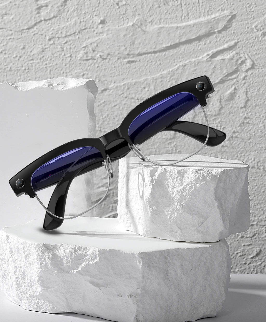 Gafas inteligentes con IA, Bluetooth, 8MP, resistentes al agua (IP66), grabación de video, reconocimiento de fotos y traducción, batería de 290 mAh. Gafas para uso diario.