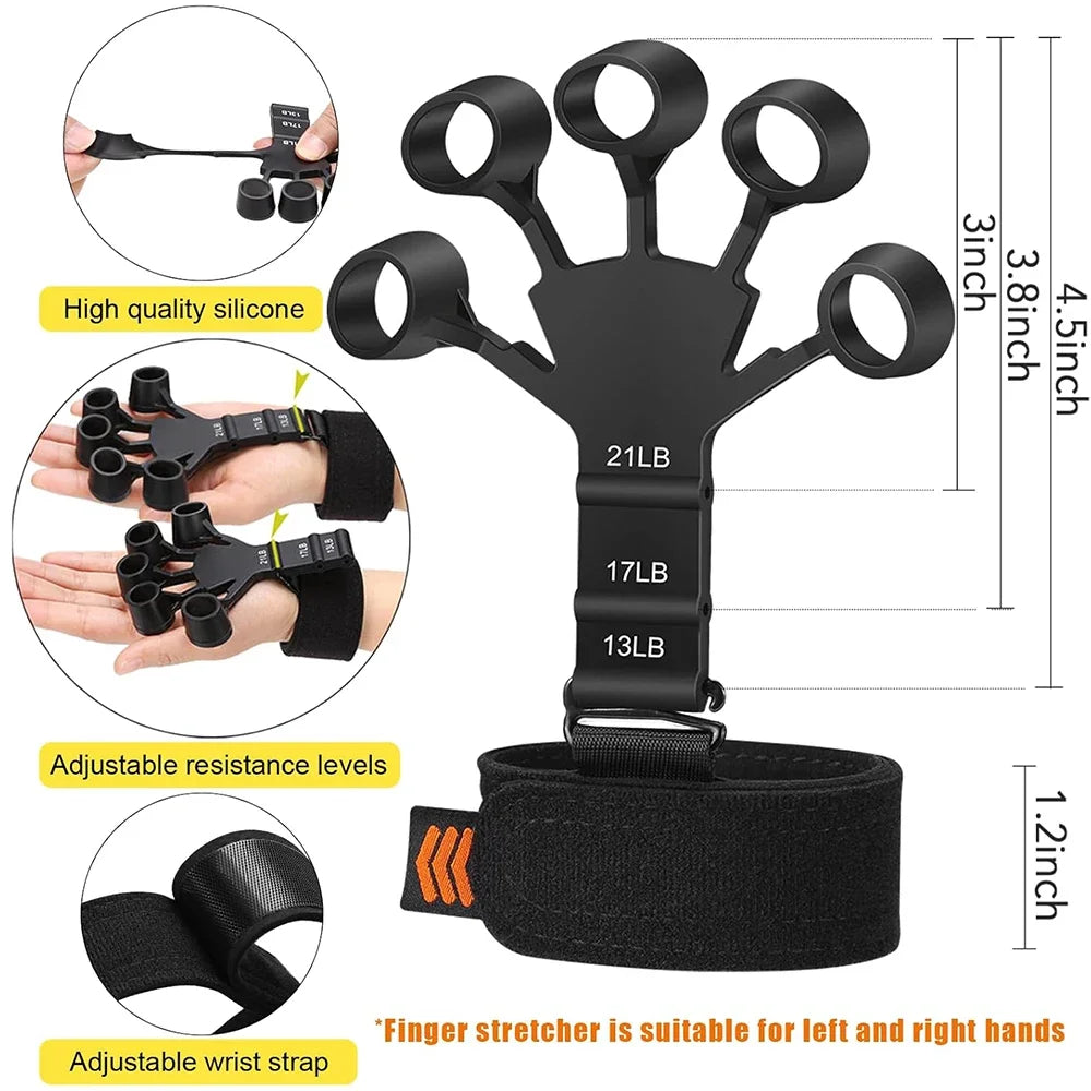 Entrenador de fortalecimiento de fuerza de agarre manual ajustable de 5 a 60 kg, juego completo con contador, ejercitador de muñeca, antebrazo y mano para fortalecer los músculos.