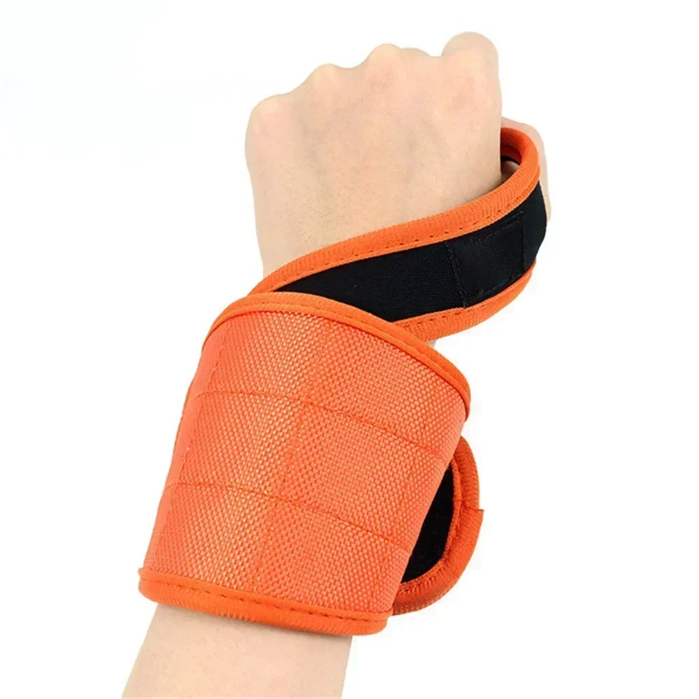 Pulsera magnética con imanes potentes que sujetan tornillos, clavos, brocas y herramientas. Soporte de almacenamiento para herramientas de muñeca para electricistas.