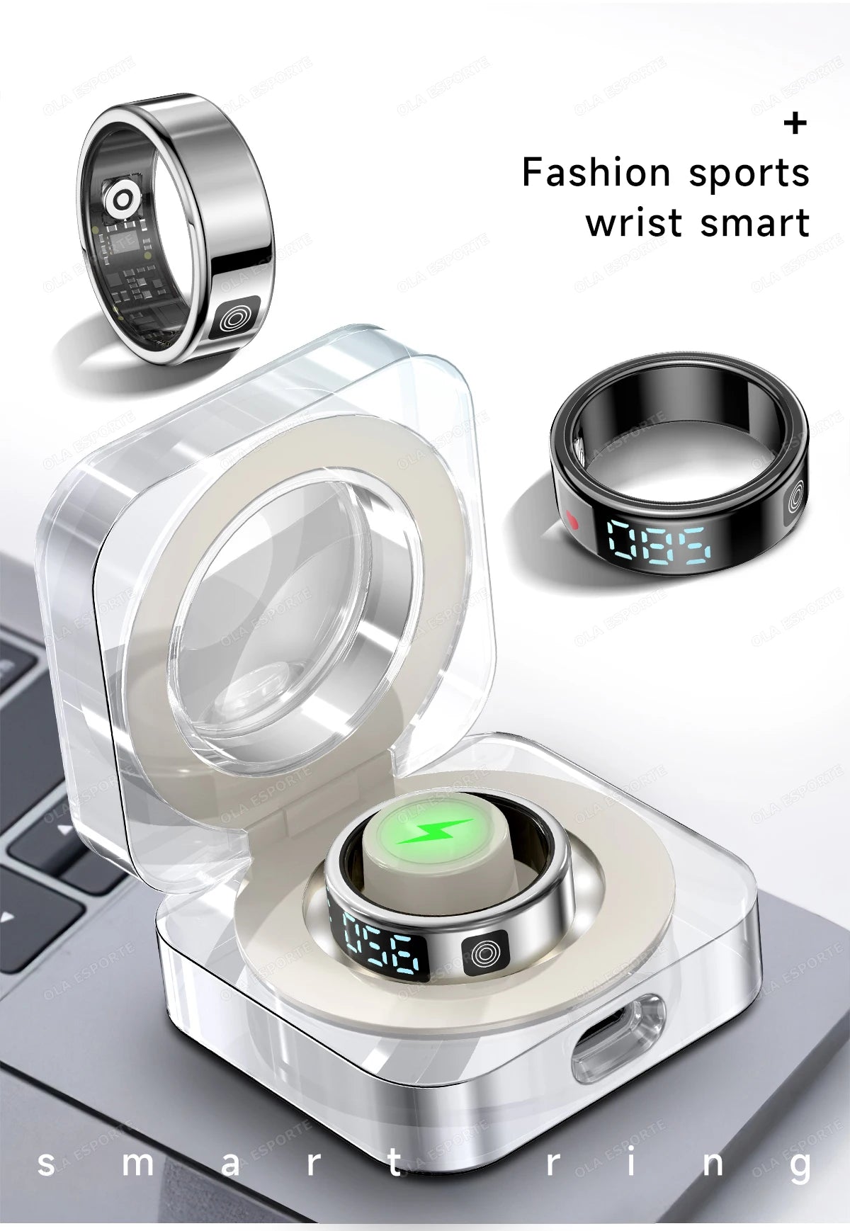 Anillo inteligente con pantalla táctil, gestor de salud, control por gestos y vídeo, resistente al agua hasta 5 ATM. Para hombres y mujeres. Nuevo anillo inteligente 2025.