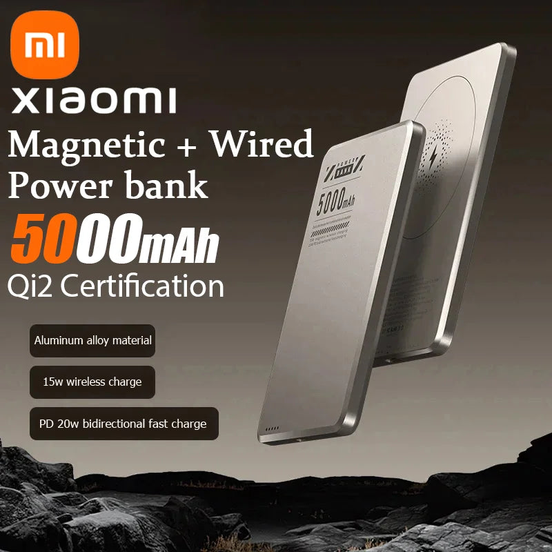 Xiaomi Metal Magnetic Power Bank Super Fast Charging Compact Portable Mini Ultra-Thin Wireless Power Bank with Large Capacity