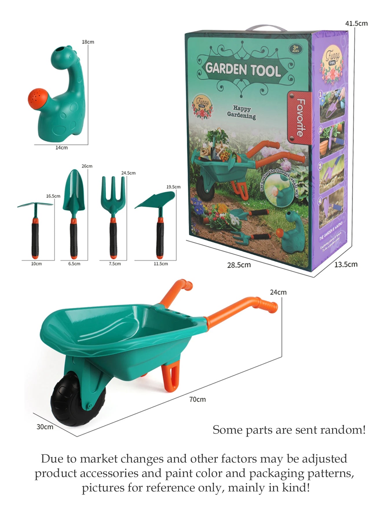 Juego de herramientas de jardinería de juguete para niños, delantal, guantes, herramientas para plantas y flores, regalos para niños y niñas.