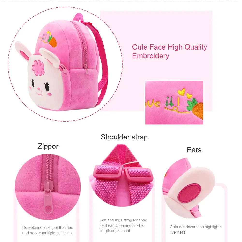 Mochilas escolares infantiles de moda con estampado de dibujos animados en 3D, mochila de felpa para niños y niñas de jardín de infancia, mini mochila para libros.