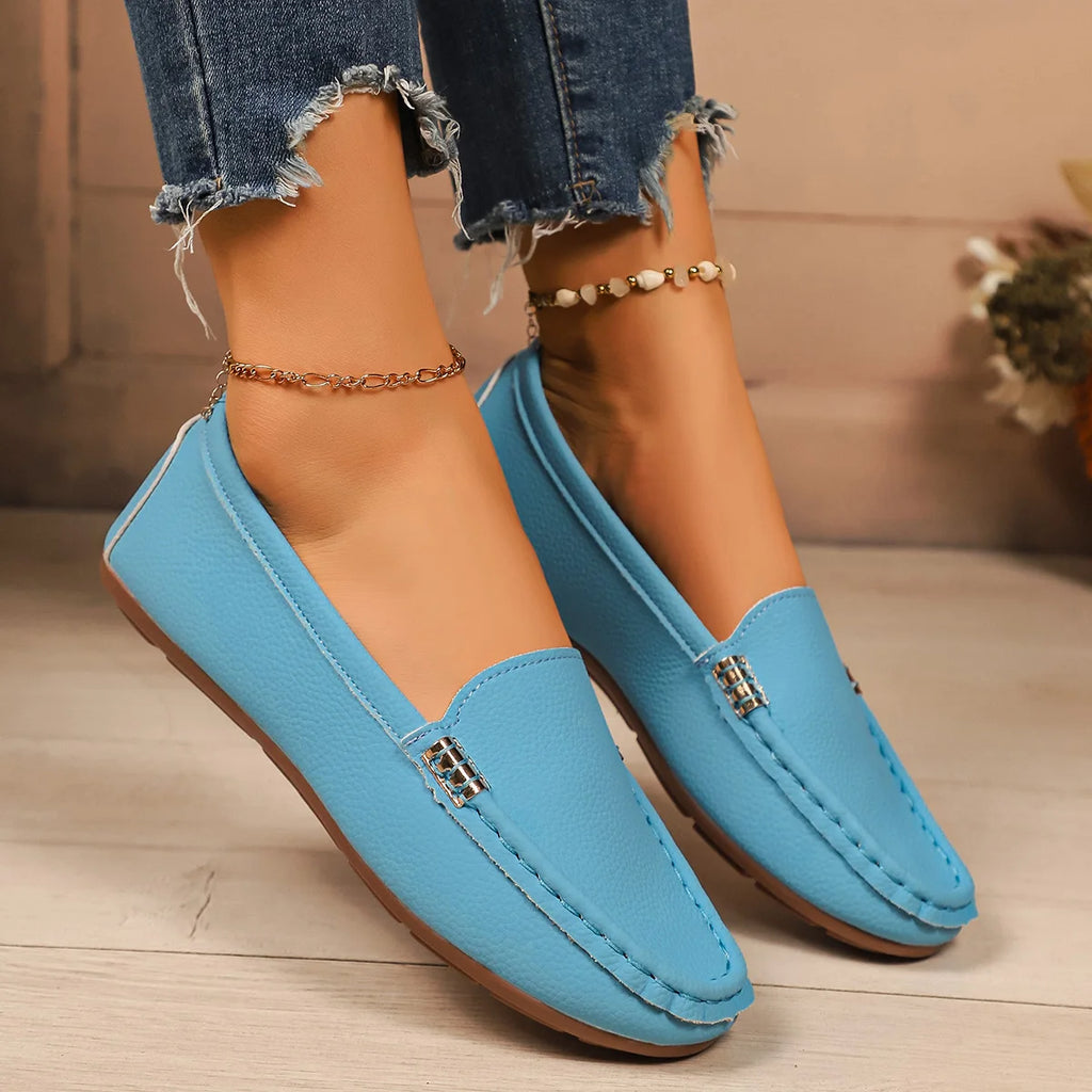 Zapatos de mujer tipo mocasín 2025, nuevos y ligeros, para mujer, zapatillas deportivas casuales y cómodas, zapatos planos tipo bailarina sin cordones para mujer.