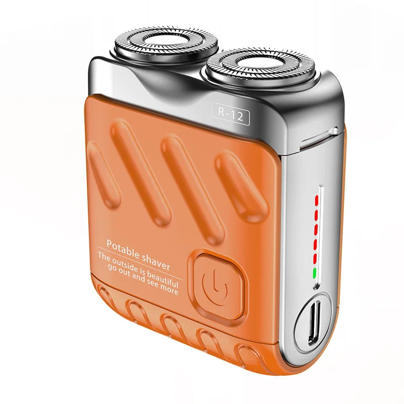 Mini afeitadora portátil para hombres, afeitado en seco, USB-C, resistente al agua IPX7, fácil de limpiar, indicador de batería.