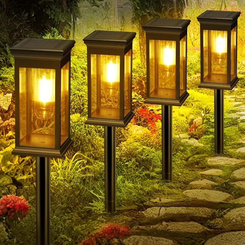 Luces solares para caminos, luces solares para exteriores, luces solares para jardín, iluminación de paisajes, patios y jardines.