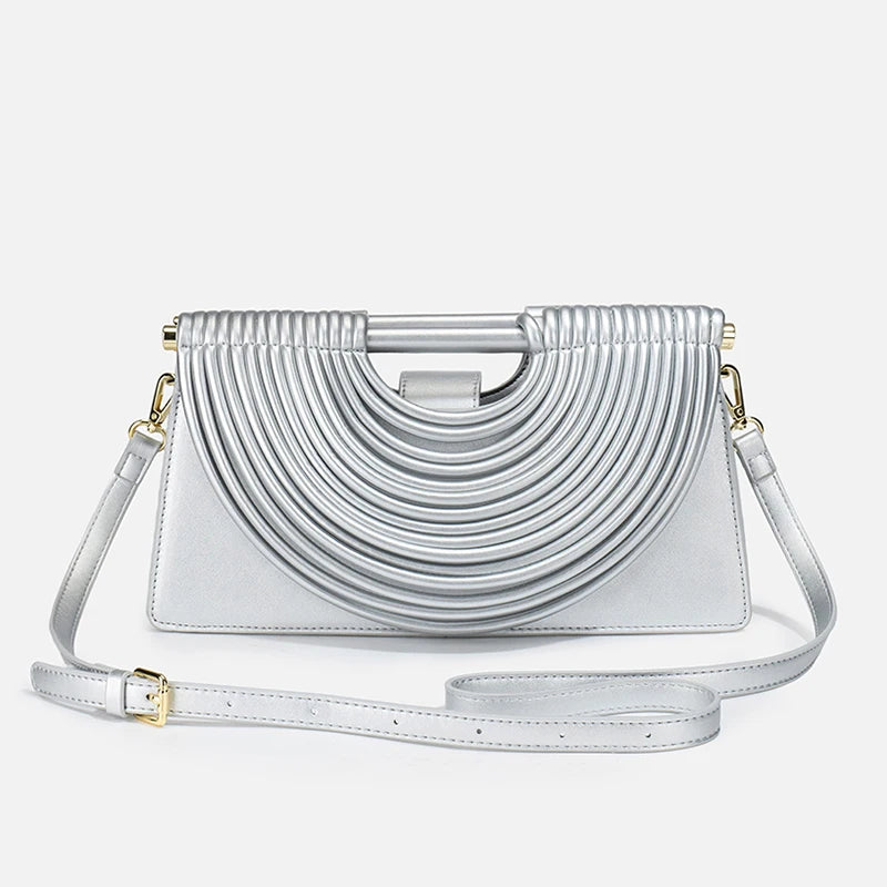 Bolsos de mano para mujer 2025, nuevos, dorados, de lujo, de marca de diseñador, tejidos a mano, estilo hobo, plateados, elegantes, de noche.