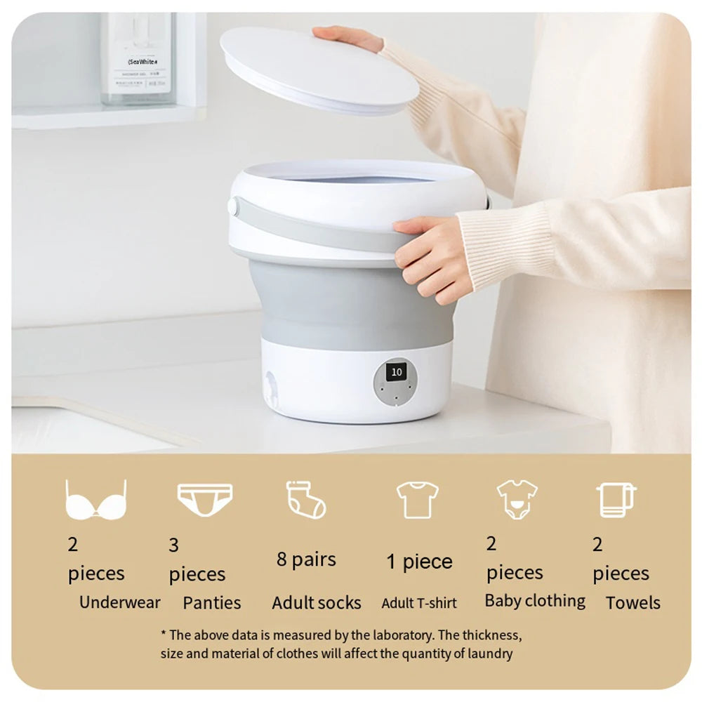 Lavadora portátil plegable de 6L y 11L con centrifugadora para ropa, ropa interior y calcetines, ultrasónica, para viajes y hogar. Mini lavadora de 110V y 220V.