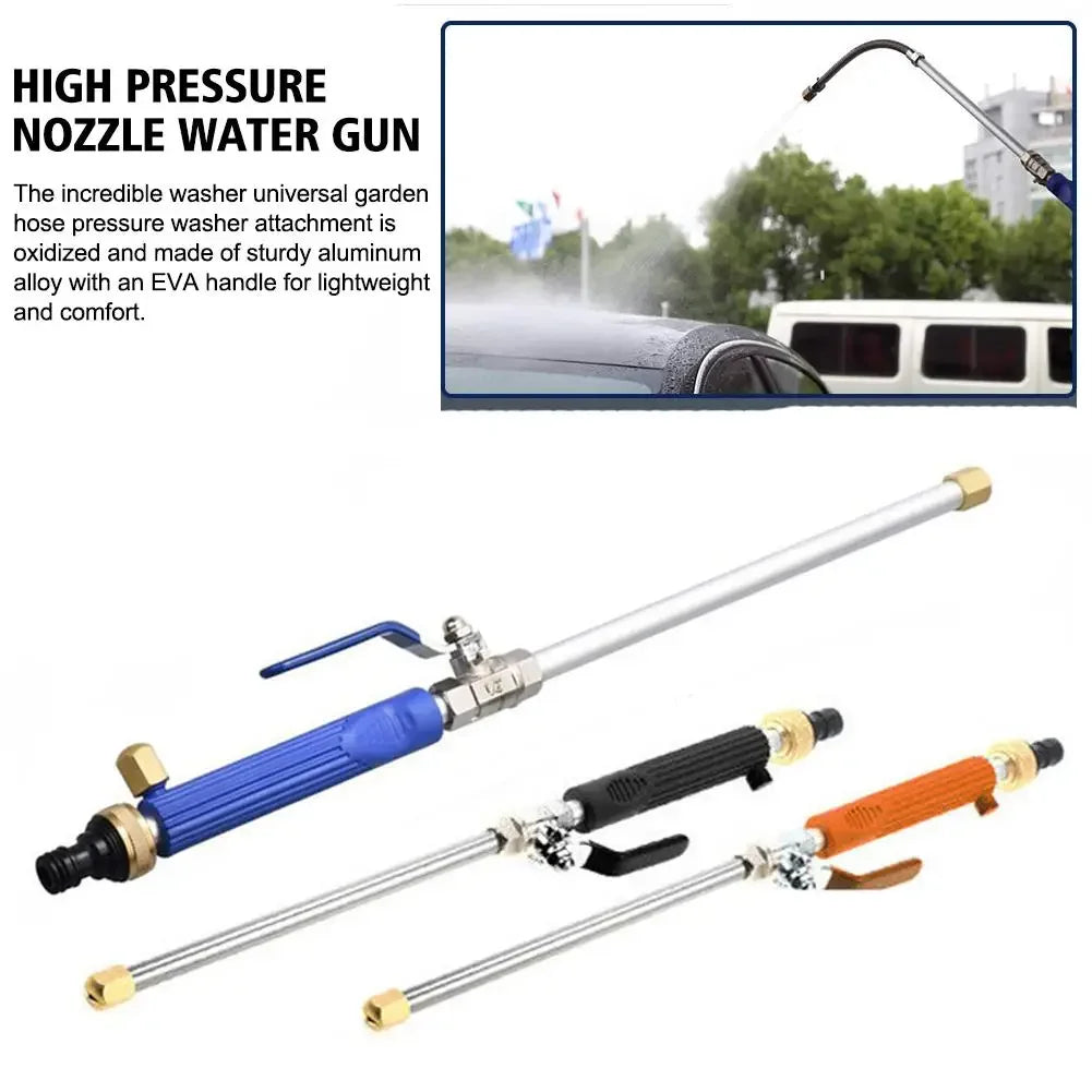 Pistola de agua a alta presión para coche de 46 cm, manguera de limpieza para jardín, herramienta de riego, pulverizador, boquilla aspersora R4Z8