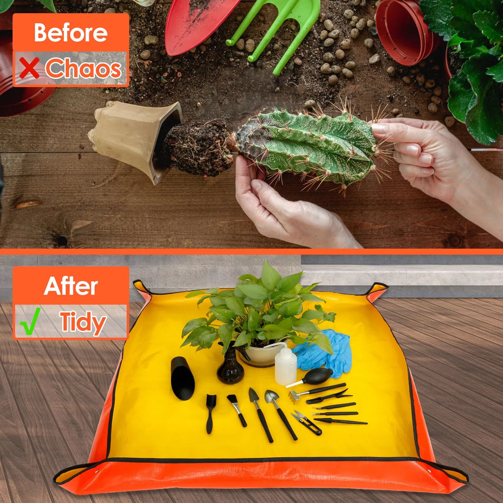 Kit de herramientas para mini macetas de 13/16 piezas para plantas suculentas de jardín con tapete para trasplante de bonsáis de interior y plántulas en miniatura