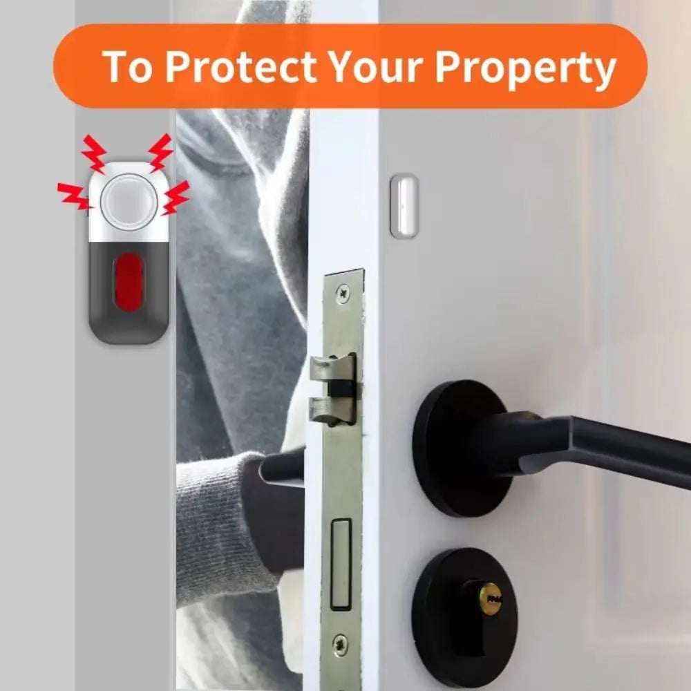 Alarma antirrobo con sensor magnético, alimentada por batería, detector de alto nivel de decibelios, sistema magnético inalámbrico para puertas, sensor inteligente para ventanas.