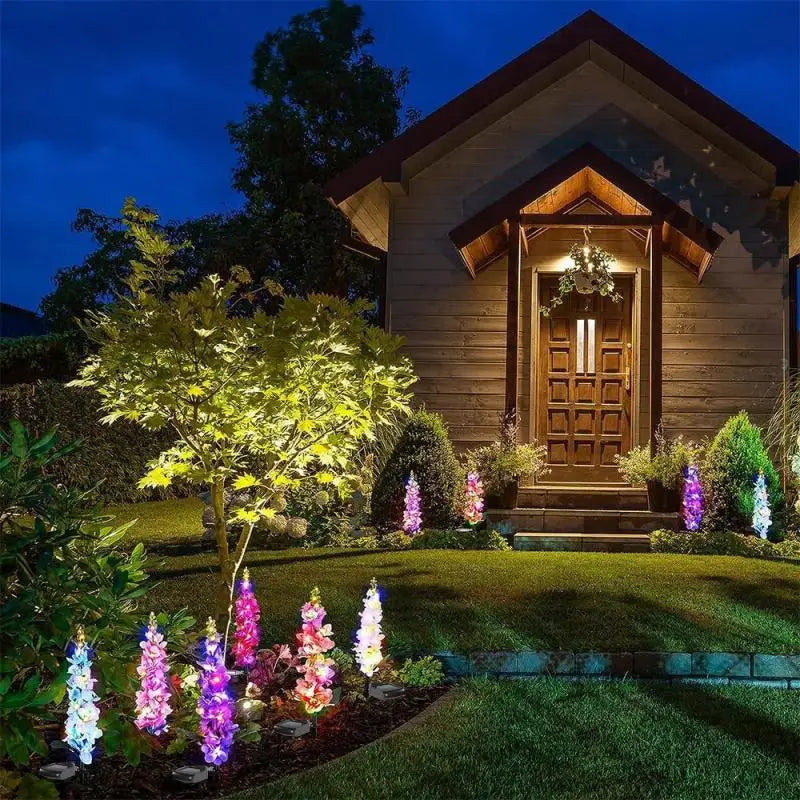 Luces solares para jardín, luces solares con forma de flor, impermeables y mejoradas, ideales para la decoración de jardines, patios y céspedes.