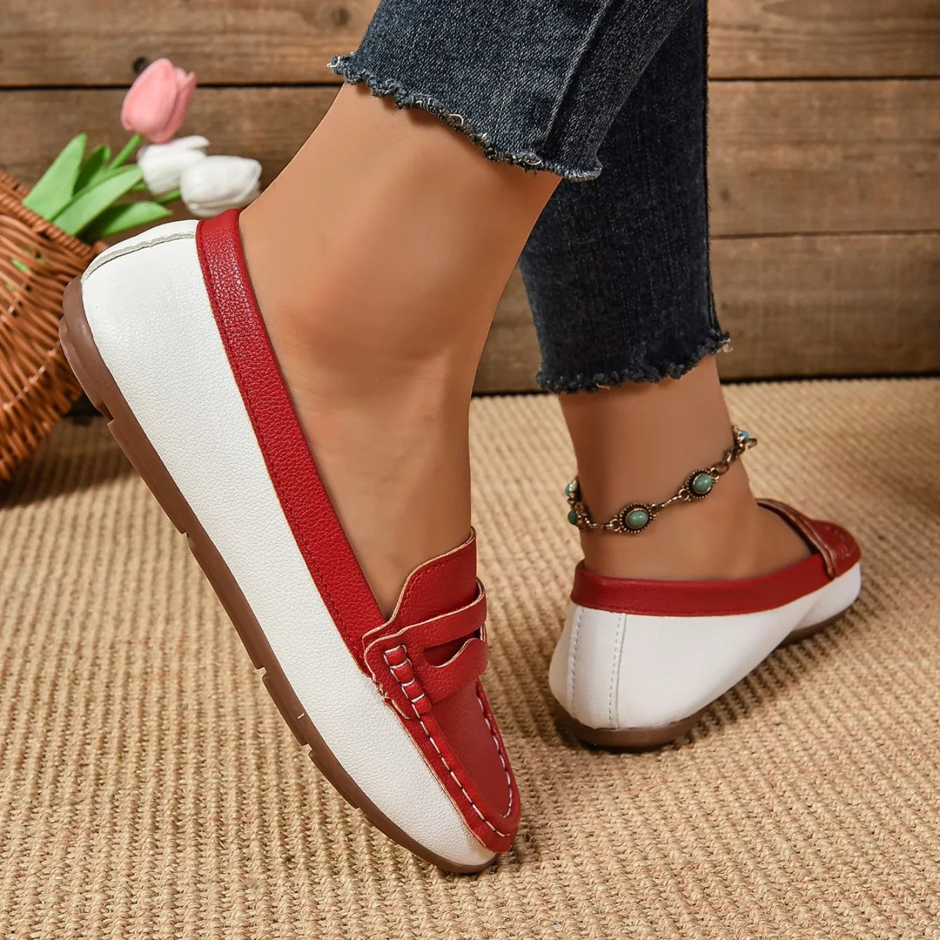 Zapatos planos para mujer, cómodos, ligeros, a la moda, mocasines, ideales para primavera y otoño, zapatillas casuales de suela fina, zapatos para exteriores para mujer.