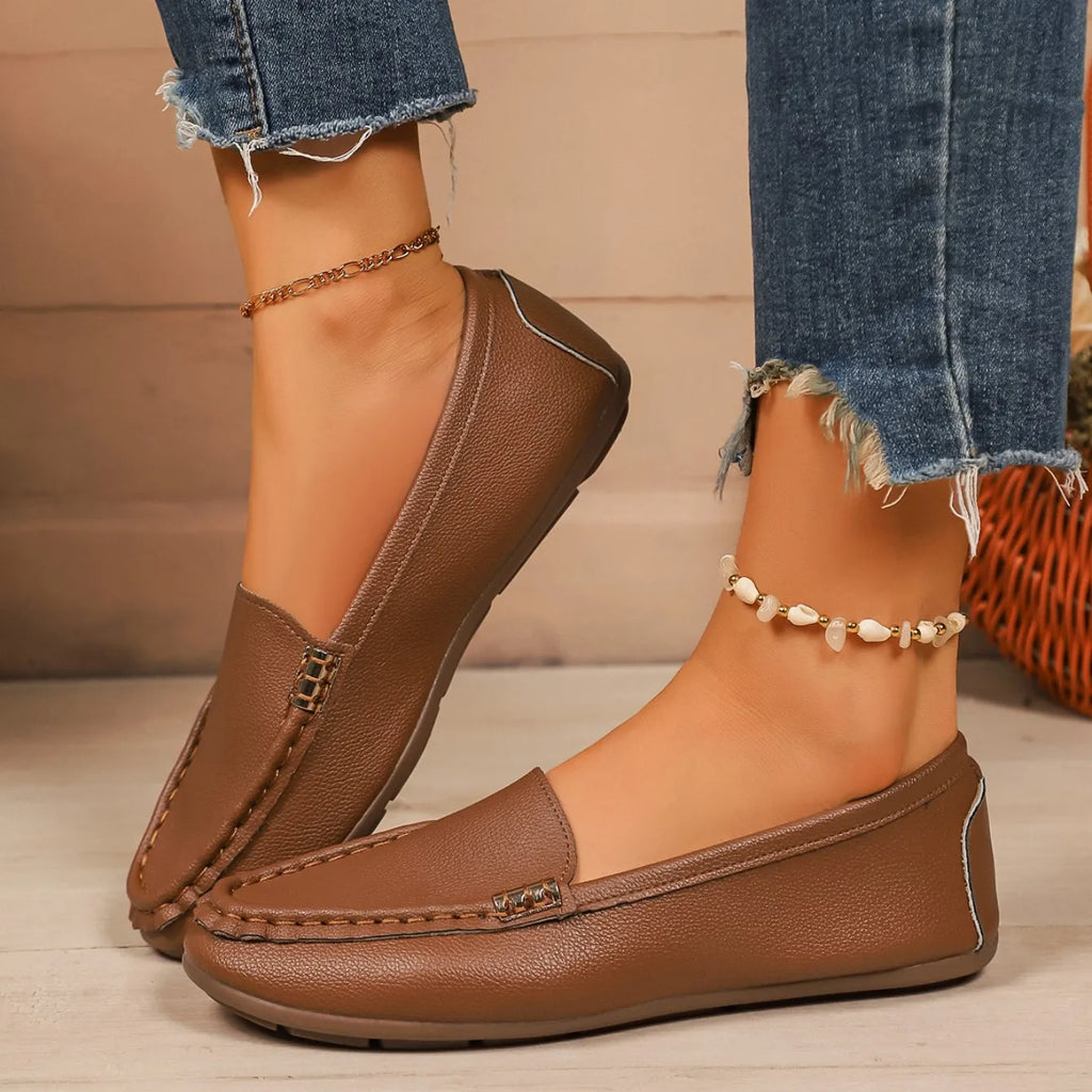 Zapatos de mujer tipo mocasín 2025, nuevos y ligeros, para mujer, zapatillas deportivas casuales y cómodas, zapatos planos tipo bailarina sin cordones para mujer.