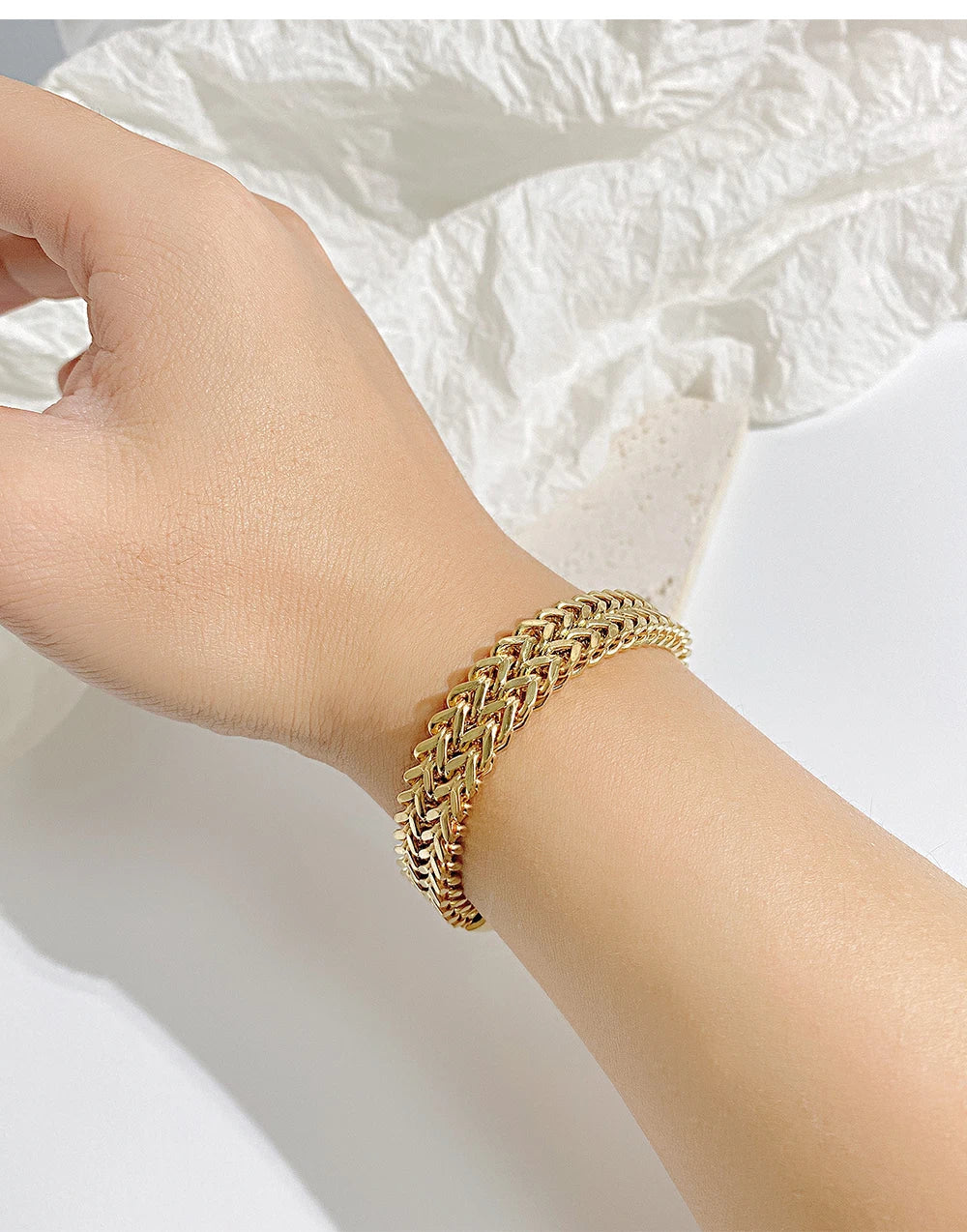 Pulsera cubana de moda para hombre, pulsera de acero inoxidable para mujer, pulsera unisex para pareja, cadena de muñeca, joyería