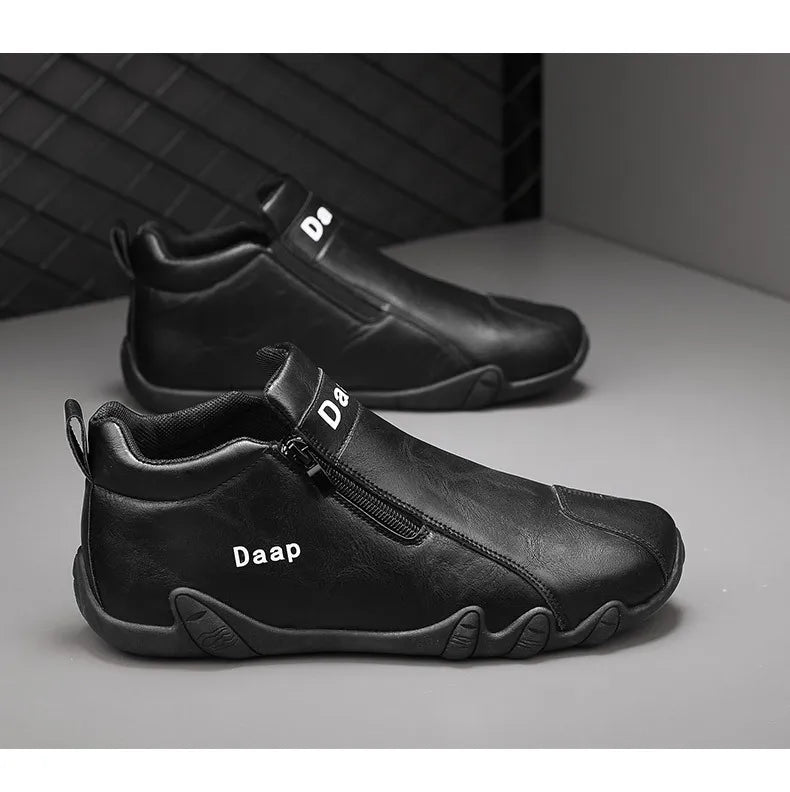 Zapatos casuales nuevos para hombre 2024, botines de lujo con punta redonda, zapatos ligeros sin cordones para caminar, zapatillas altas cómodas para hombre, ideales para actividades al aire libre.