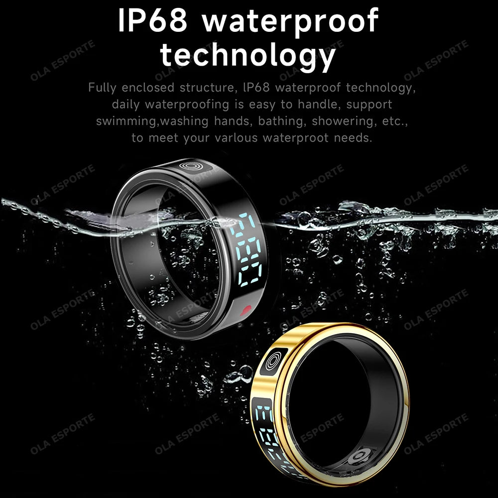Anillo inteligente con pantalla táctil, gestor de salud, control por gestos y vídeo, resistente al agua hasta 5 ATM. Para hombres y mujeres. Nuevo anillo inteligente 2025.