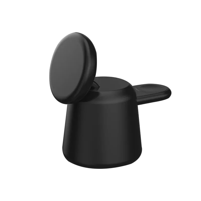 Soporte cargador inalámbrico magnético plegable 3 en 1 para iPhone 15, 14, 13, 12 Pro Max, AirPods, Apple Watch 9, 8, 7 y 6. Base de carga rápida.