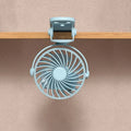 Ventilador recargable giratorio de 720° con clip para colgar y luz nocturna para facilitar su transporte. Ideal para oficina, dormitorio, residencia estudiantil y exteriores. Ventilador pequeño.