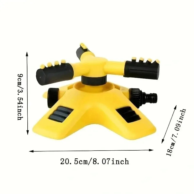Sistema de riego automático giratorio de 360 grados para jardín, césped y patio. Amplia cobertura de riego