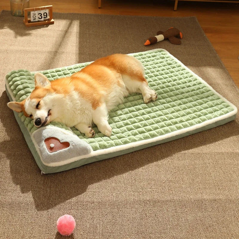 Camas relajantes para perros pequeños y grandes. Colchoneta de lujo para perros con almohada y funda extraíble. Colchoneta de espuma para mascotas. Camas suaves para dormir.