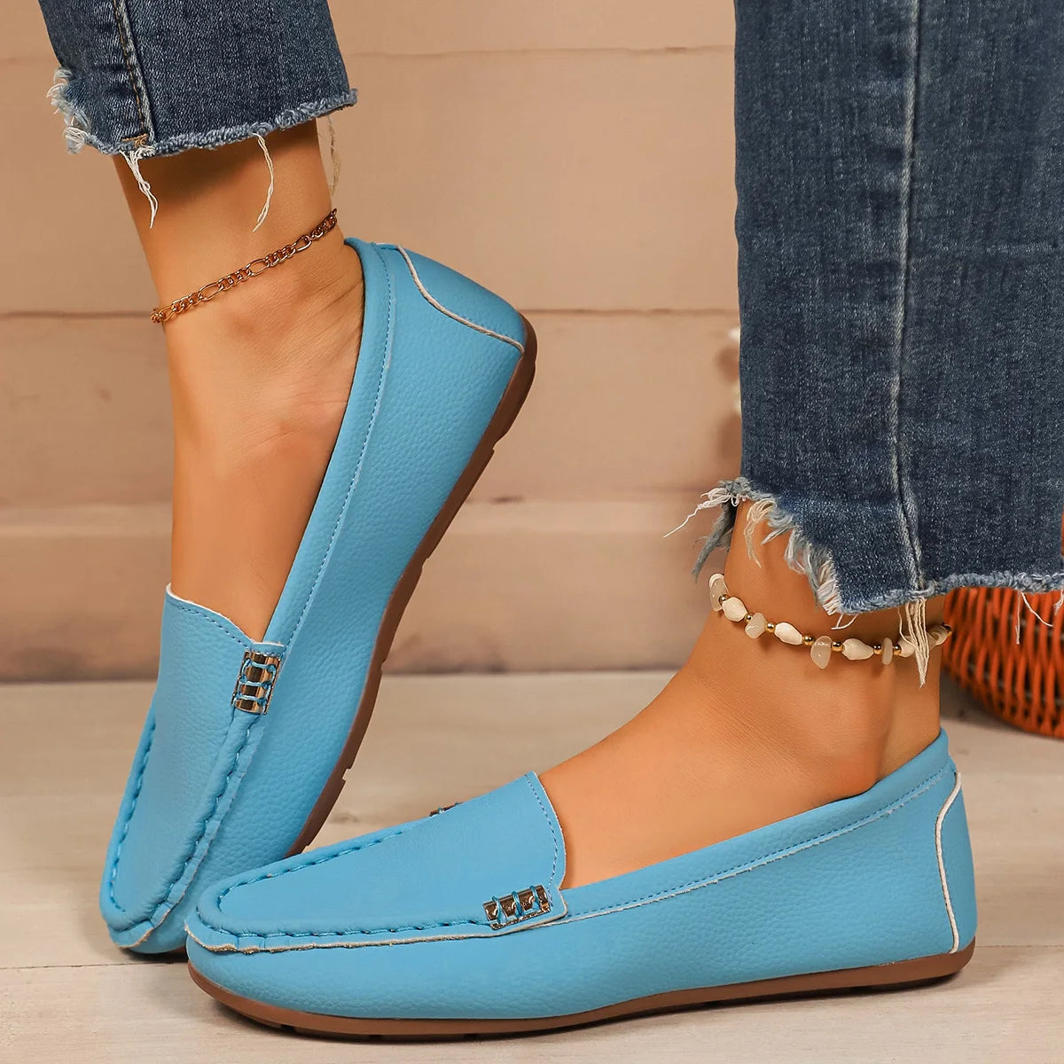 Zapatos de mujer tipo mocasín 2025, nuevos y ligeros, para mujer, zapatillas deportivas casuales y cómodas, zapatos planos tipo bailarina sin cordones para mujer.