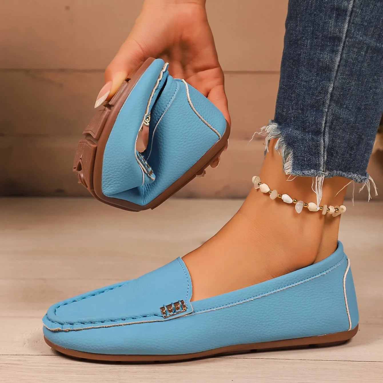 Zapatos de mujer tipo mocasín 2025, nuevos y ligeros, para mujer, zapatillas deportivas casuales y cómodas, zapatos planos tipo bailarina sin cordones para mujer.