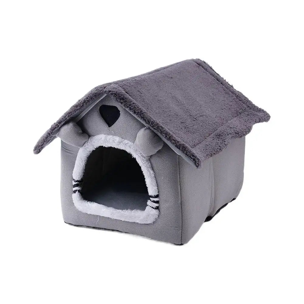 Casa para mascotas Cama para gatos Cueva para perros Caseta Saco de dormir cálido Tienda acogedora Cojín suave para cachorros Esterilla Suministros de invierno para interiores
