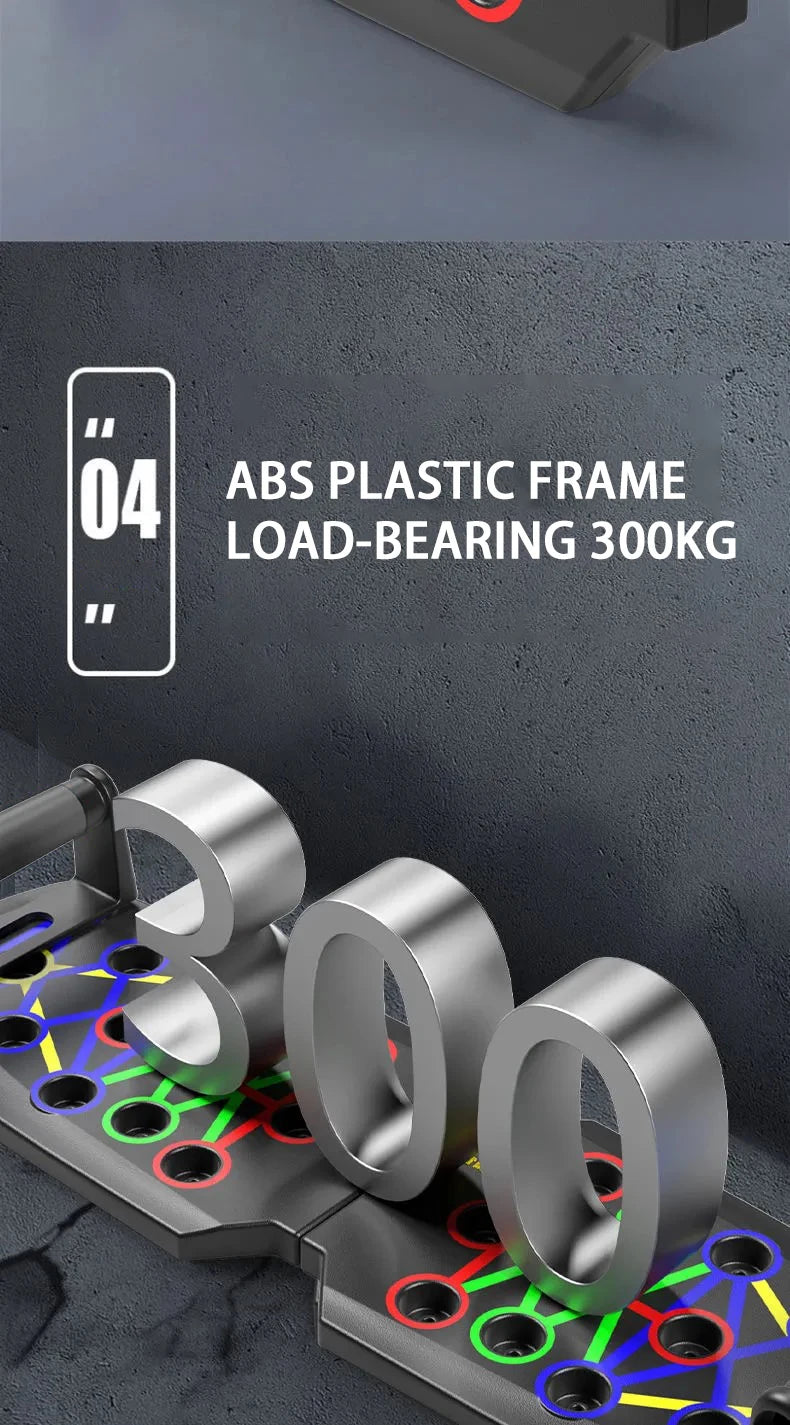 Juego de tabla de flexiones multifuncional portátil con asas, plegable, para entrenamiento de pecho, abdomen, brazos y espalda.