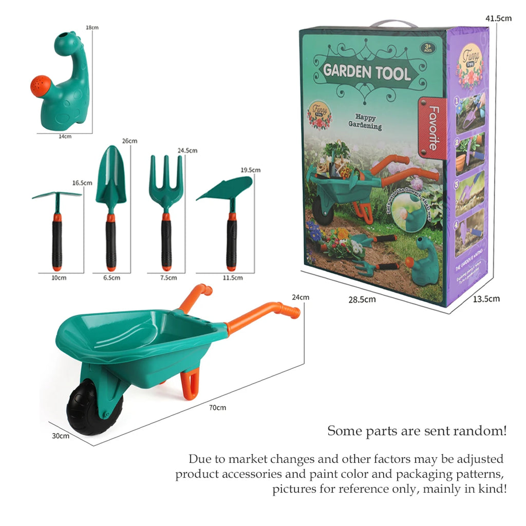 Juego de herramientas de jardinería de juguete para niños, delantal, guantes, herramientas para plantas y flores, regalos para niños y niñas.