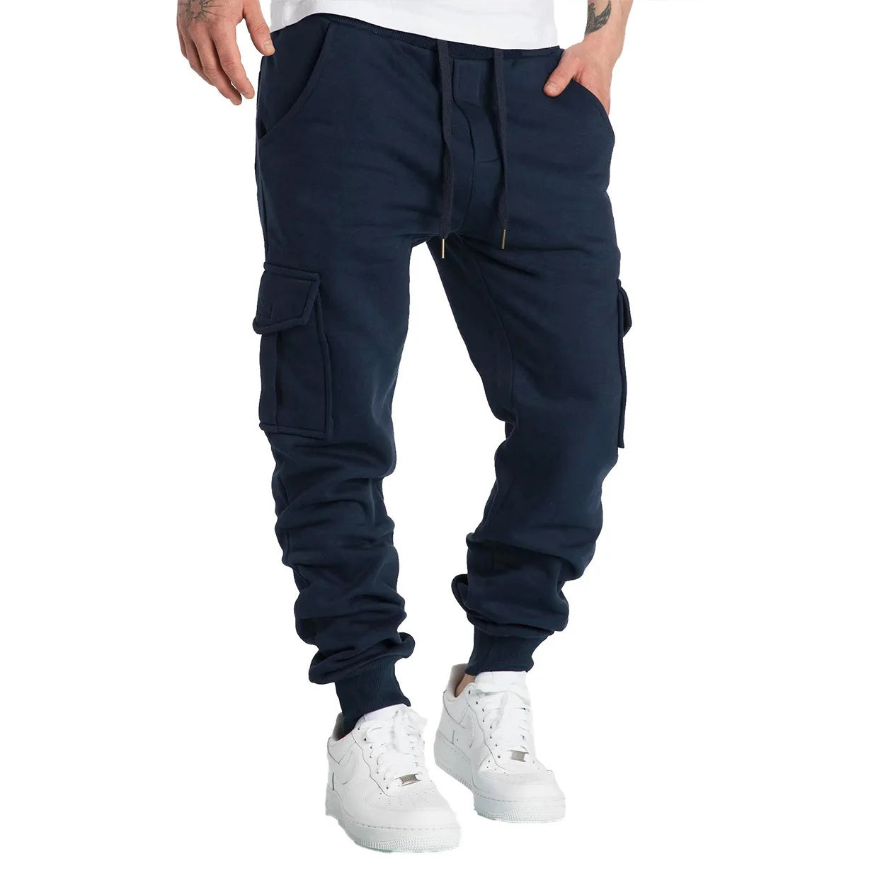 Pantalones deportivos cargo casuales para hombre, primavera/otoño, tallas S-2XL, con cordón ajustable en la cintura, estilo jogger, para senderismo, tácticos, con bolsillos.