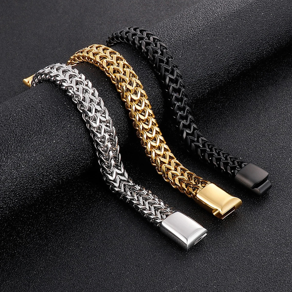 Pulsera cubana de moda para hombre, pulsera de acero inoxidable para mujer, pulsera unisex para pareja, cadena de muñeca, joyería
