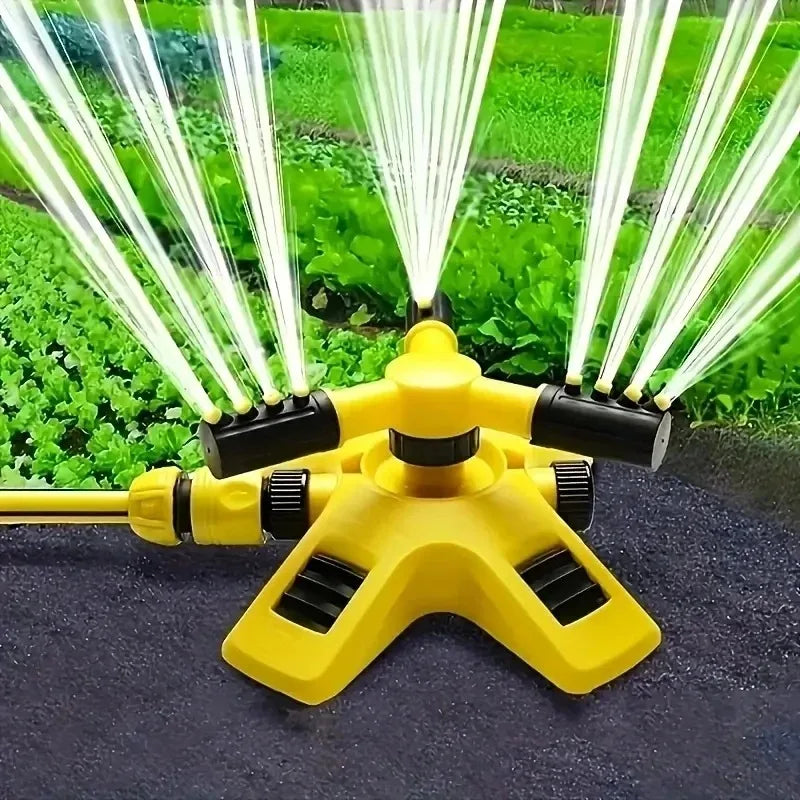 Sistema de riego automático giratorio de 360 grados para jardín, césped y patio. Amplia cobertura de riego