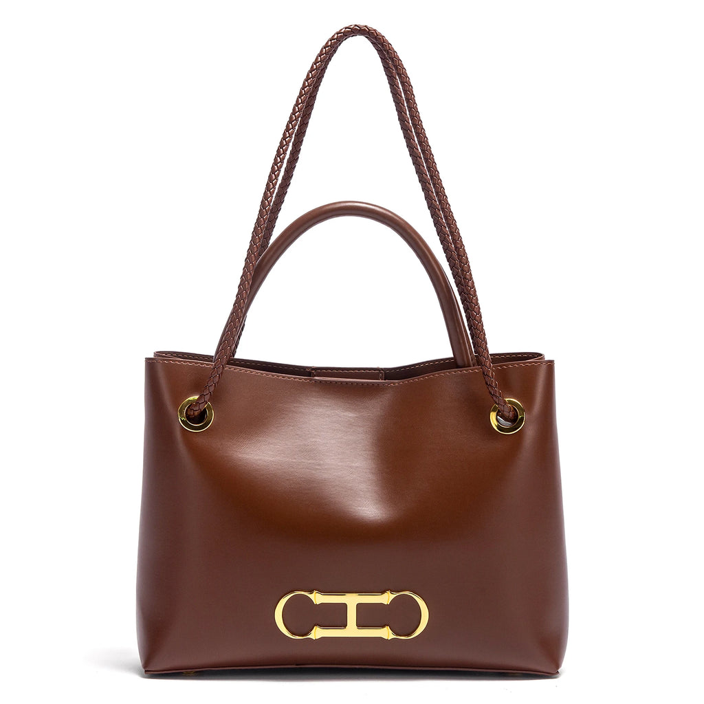 Bolso de mano para mujer, nuevo modelo otoño 2025, bolso tote minimalista negro, bolso de doble uso para ir al trabajo.