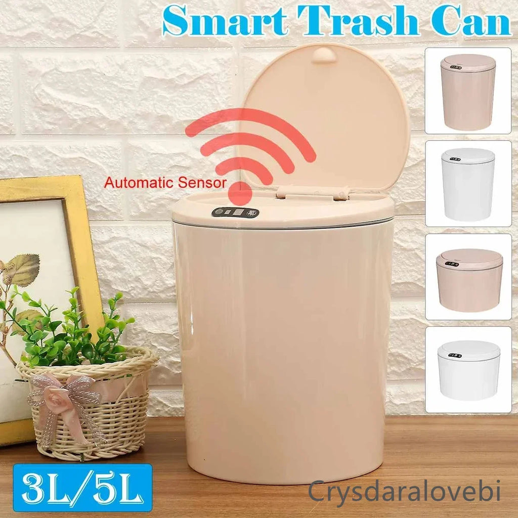 Cubo de basura inteligente de 3/5 L para coche, con tapa automática con sensor, eléctrico y con cubierta. Ideal para organizar el hogar, la cocina y la sala de estar.