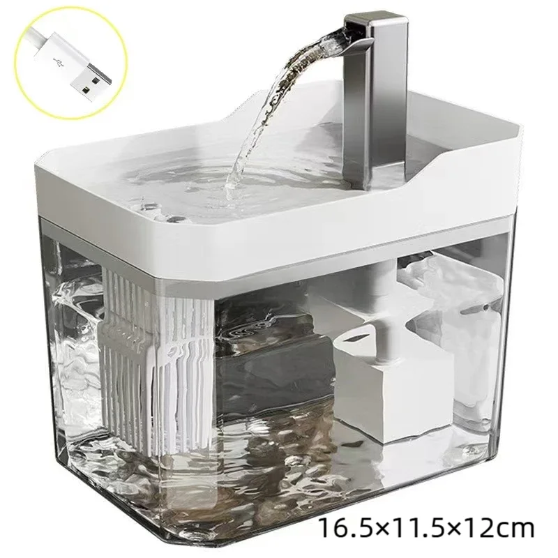 Fuente de agua automática para mascotas de 1,5 L con filtro, bebedero silencioso para gatos, dispensador de agua móvil para mascotas, suministros para la alimentación de perros y gatos.