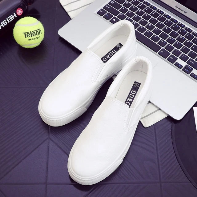 Mocasines de piel Comemore para mujer, tendencia primaveral, zapatos planos casuales, zapatos sin cordones de plataforma vulcanizados, zapatillas deportivas para mujer.