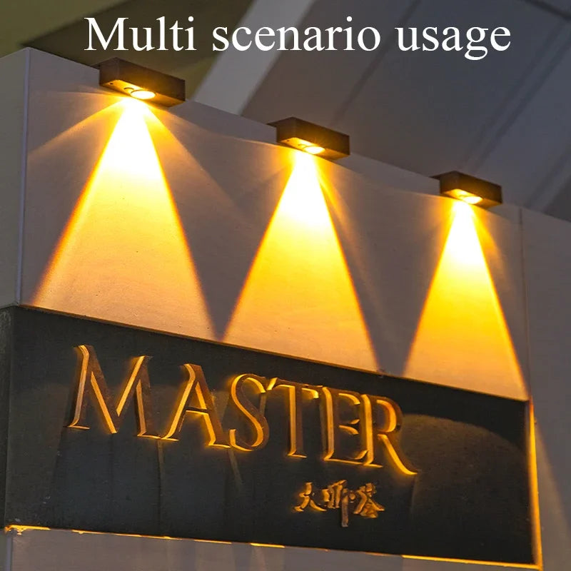 Luces solares LED para jardín, potentes y brillantes, para exteriores, con luz solar directa, IP65, lámpara de pared impermeable para patio, jardín, balcón y valla.