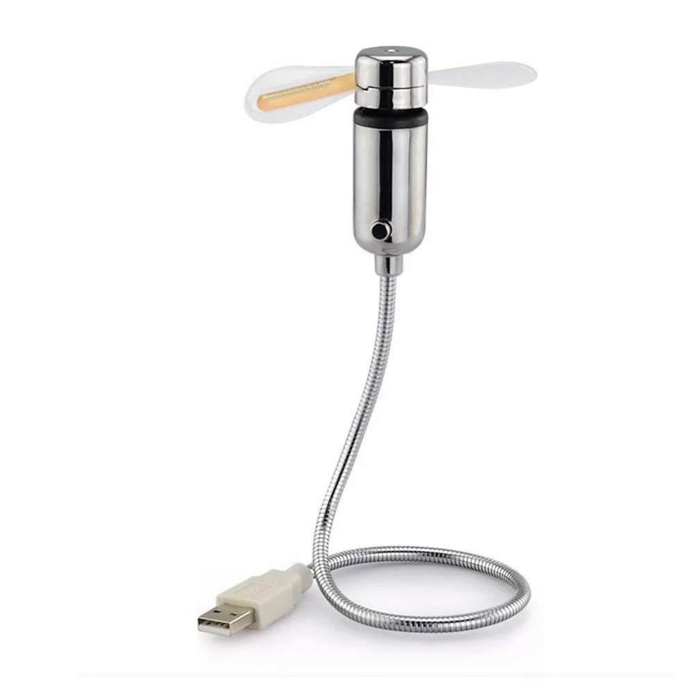 Ventilador USB creativo, ventilador USB con luz LED RGB programable, cuello de cisne flexible, mini ventilador USB para mensajes DIY para PC, portátiles, notebooks y ordenadores de sobremesa.